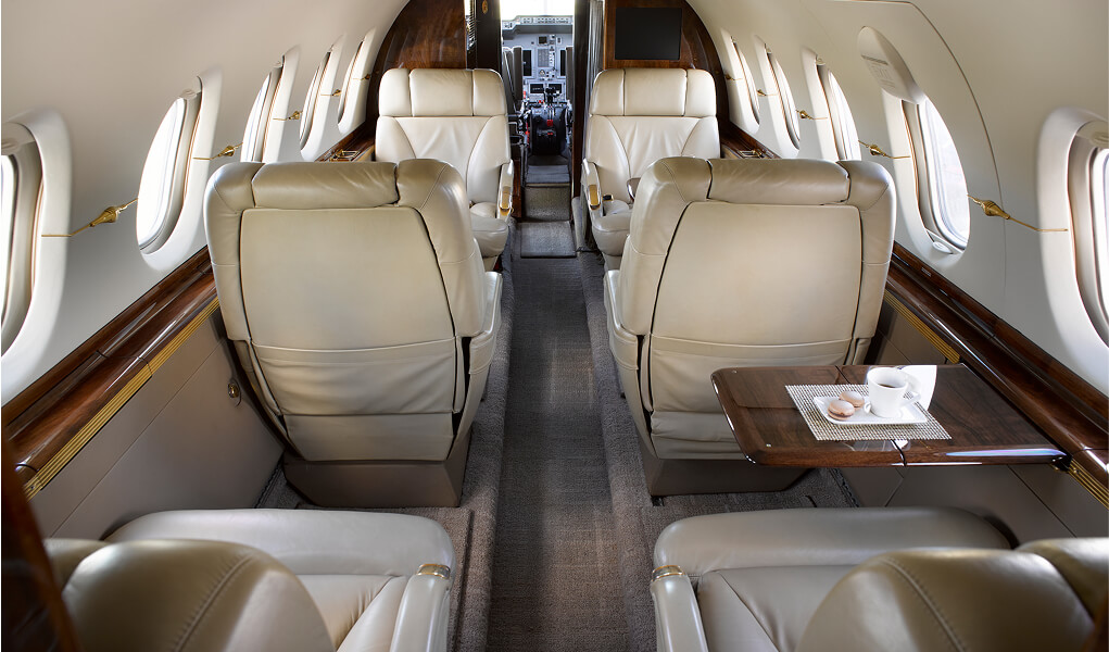interior of a private jet